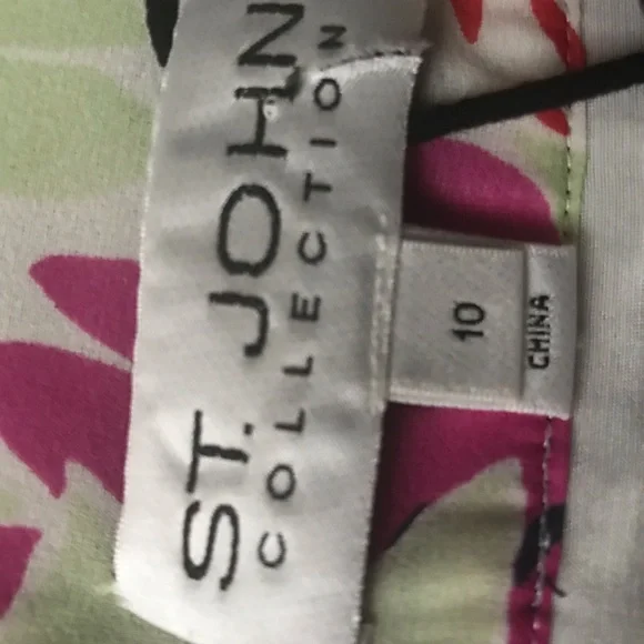 NWT St John Collection Multi Colored Silk Floral Skirt - Size 10 - Picture 3 of 5